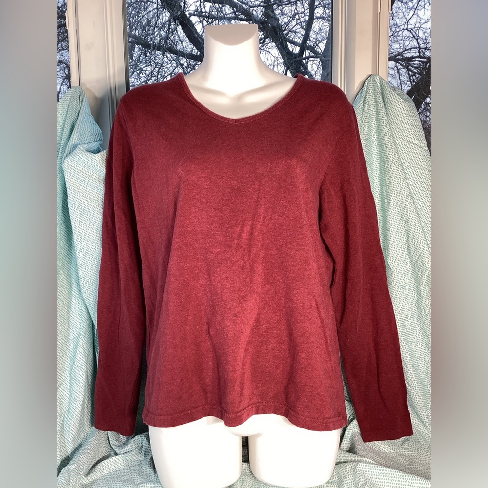Sonoma Stretch Red Long Sleeve Shirt Size Large